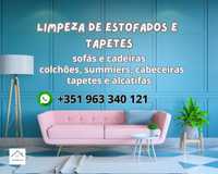 LIMPEZA E HIGIENIZAÇÃO DE SOFÁS,CADEIRAS,TAPETES,COLÇHÕES,ALCATIFAS