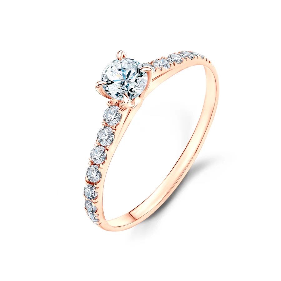 Pierścionek zaręczynowy Diament 0.09 ct złoto Rozmiar 7 różowe