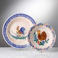 Dois pratos antigos em faiança portuguesa