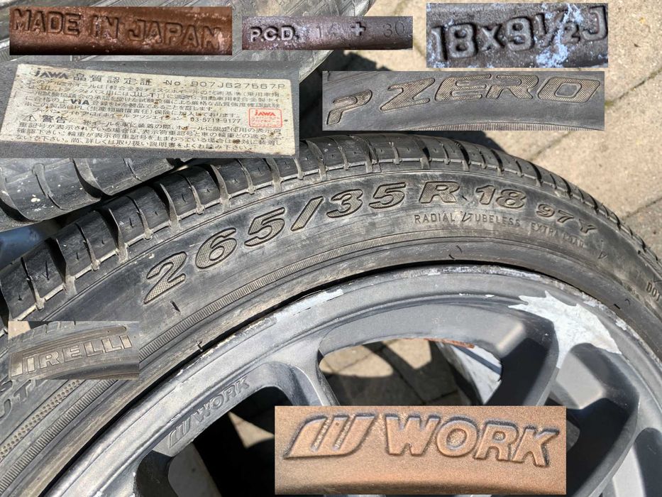 jdm 18" felgi WORK 5x114.3 300zx supra rx7 350z 370z lexus skyline NSX