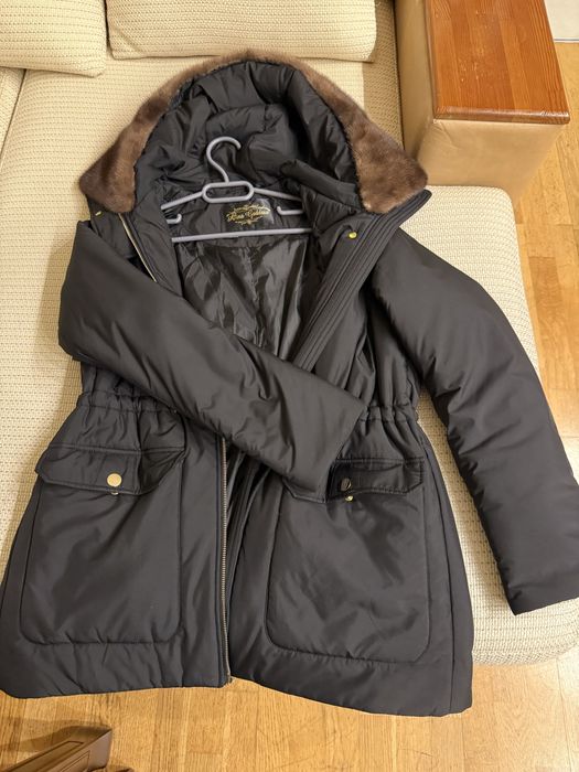 Парка з наповненням верблюжої шерсті та норкою на капішоні