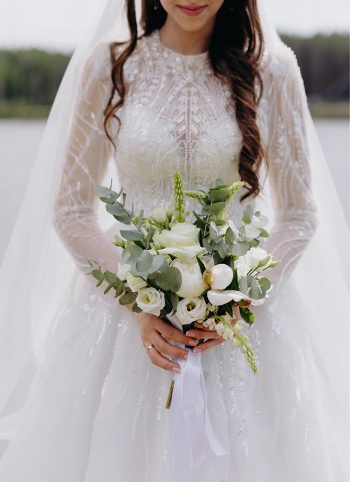 Весільна сукня ручна вишивка бісером