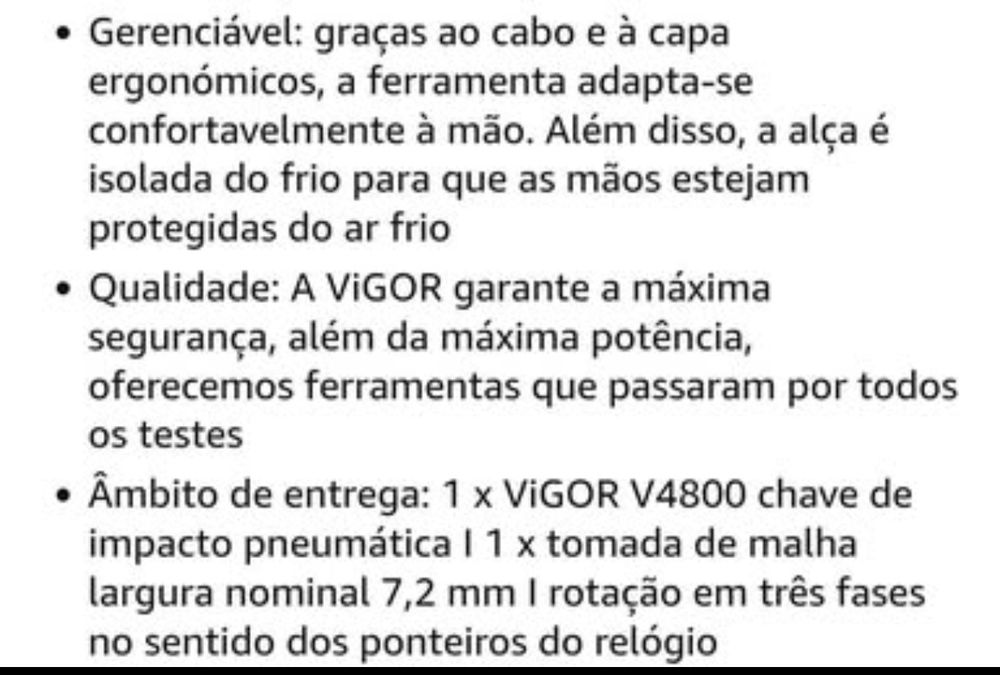 Pistola impacto pneumática Vigor