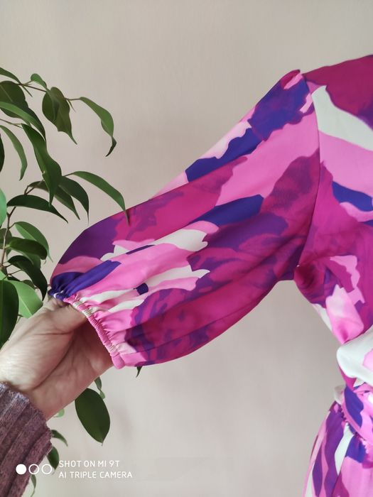 SOHO sukienka maxi letnia kolorowa z paskiem rękawkami  nowa 40