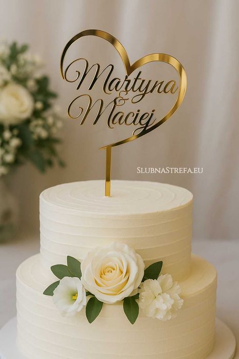 Toppery topper na tort, ślub, chrzest, komunia, urodziny, osiemnastka