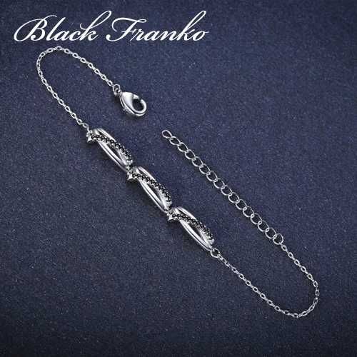 Bransoletka s1 Białe Złoto, Black Franko, czarny spinel