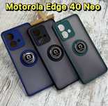 Чехол противоударный на Motorola Edge 40/ Edge 40 Neo. Кольцо. Магнит.