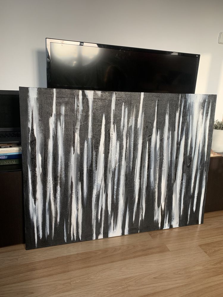 Quadro pintura abstrata “ Vibrações ” 100x76cm