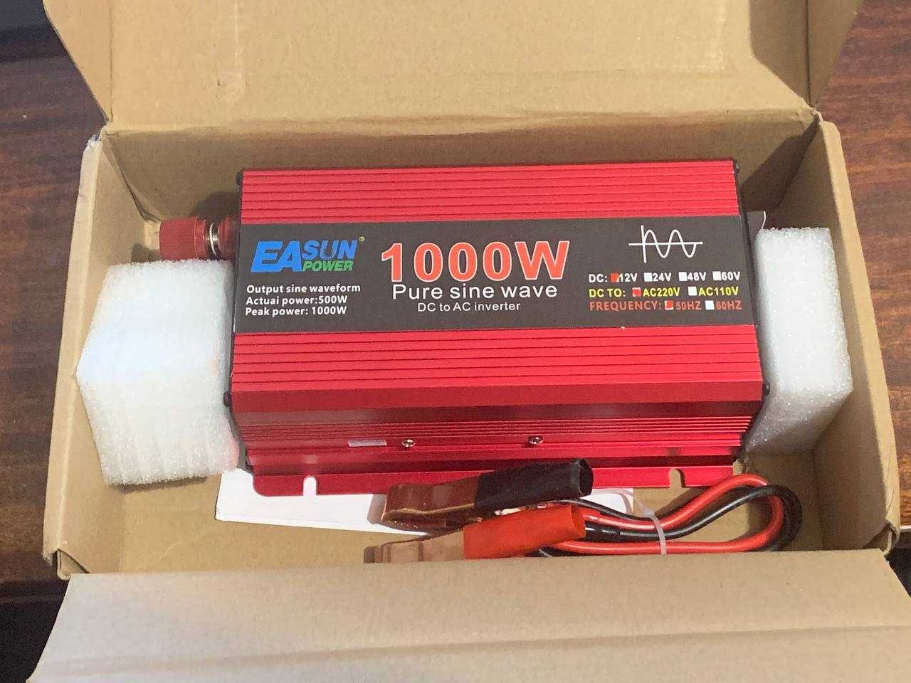 Инвертор 12V, 500W / 1000W, чистый синус