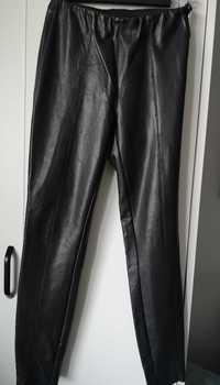 Spodnie damskie czarne ze skóry ekologicznej Amisu S