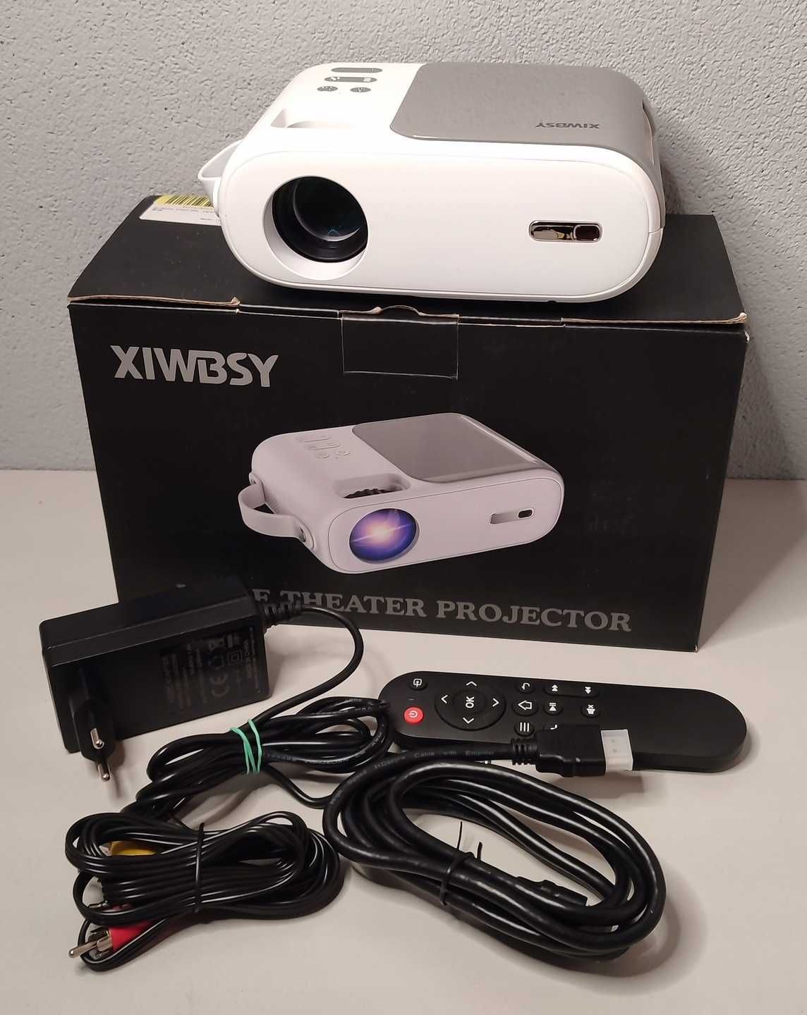 Mini projektor rzutnik XIWBSY FULL HD 1080p 5G Wi-Fi HDMI USB