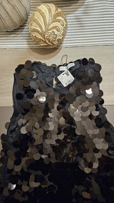 Vestido lantejoulas Mango