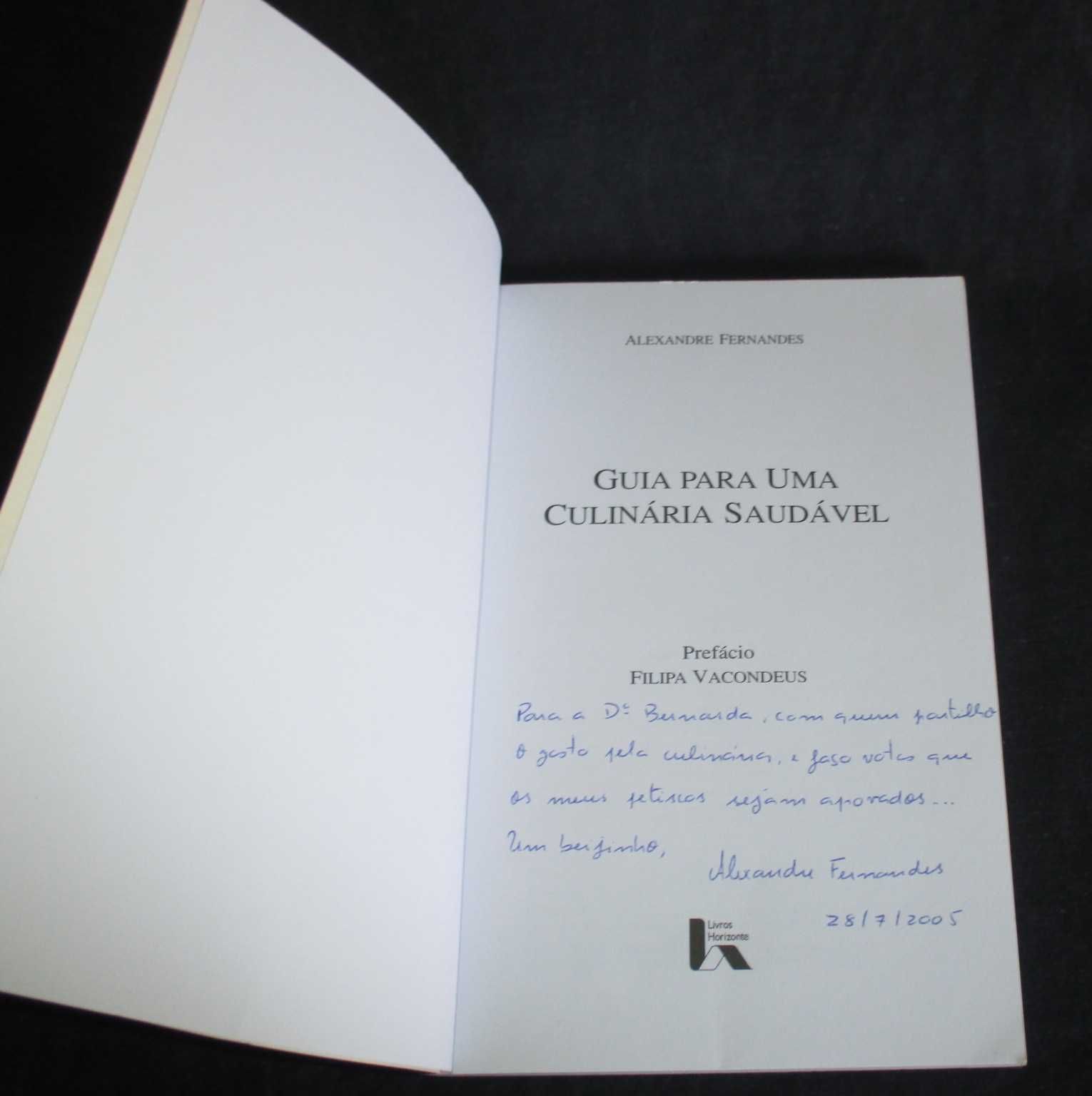 Livro Guia para uma Culinária Saudável Alexandre Fernandes Autografado