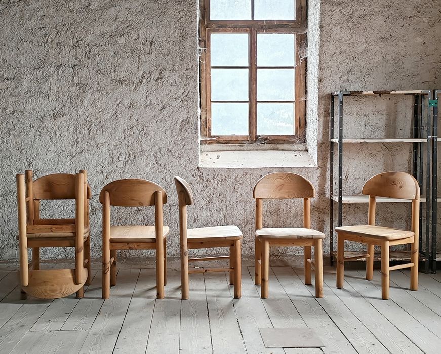 Rainer Daumiller brutalistyczne krzesła vintage MID  Century modern