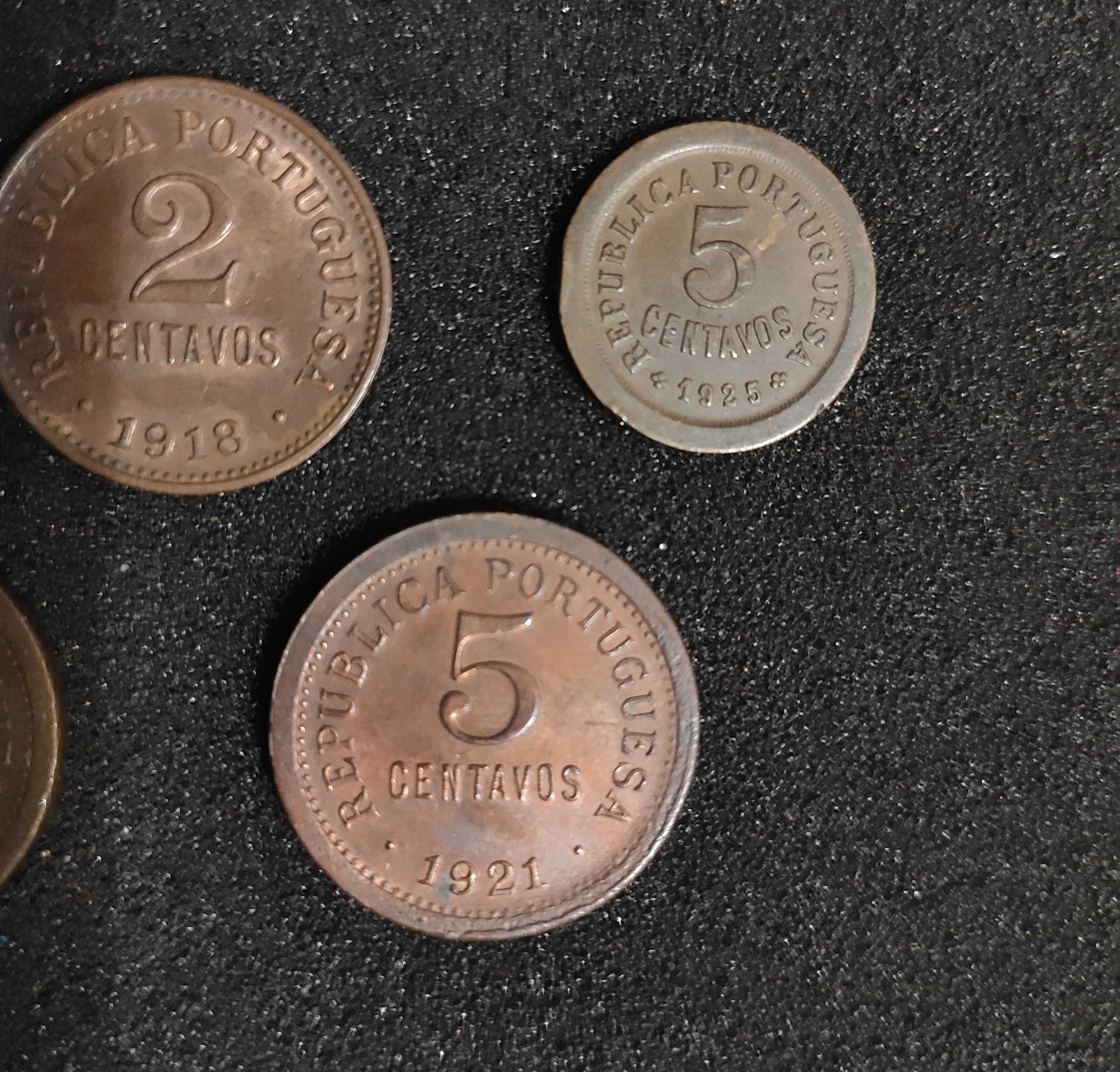 5 Moedas de 2 e 5 Centavos - 1918 | 1921 | 1924 | 1925