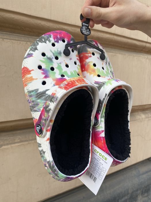 Крокси утеплені Crocs Оригінал Clasdic lined tie нові резинові тапки