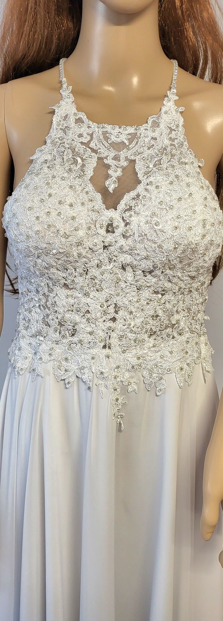 Suknia ślubna biała Koronką muślin
