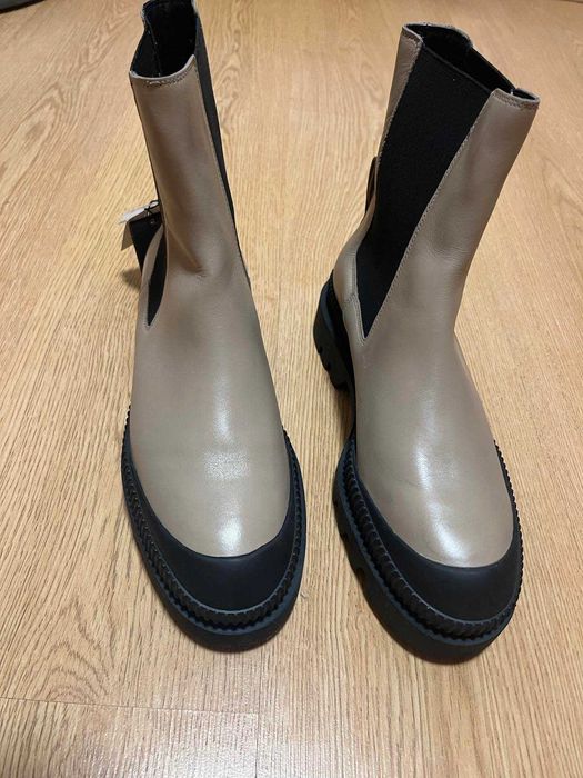 Шкіряні черевики челсі демісезонні Massimo Dutti