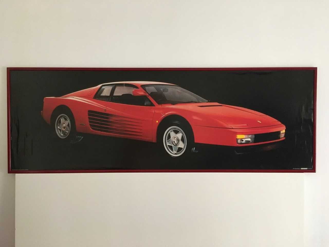 Ferrari Testarossa - poster quadro antigo 1,60 m x 55 cm