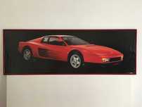Ferrari Testarossa - poster quadro antigo 1,60 m x 55 cm