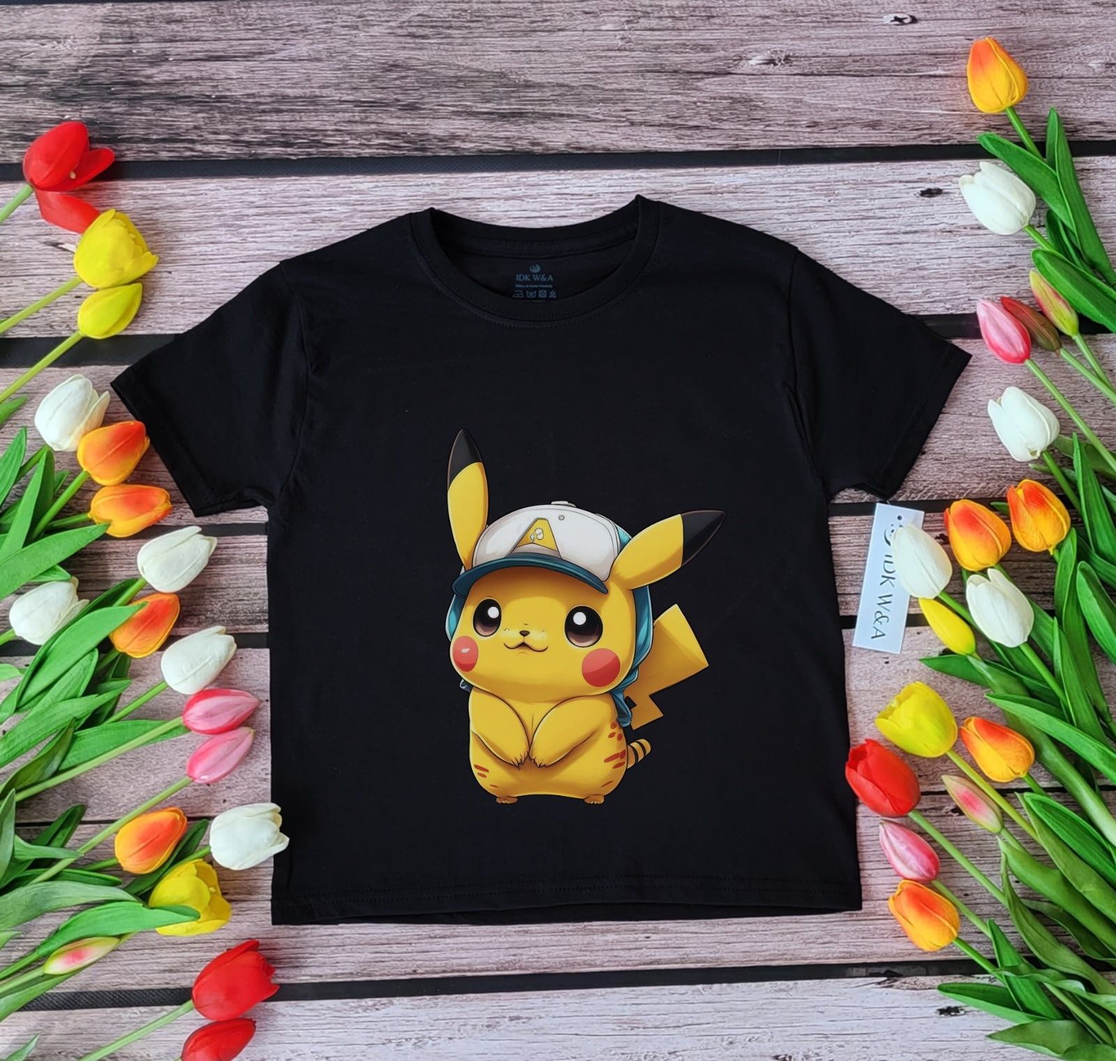 Koszulka z pikachu rozmiar 98-170cm biala lub Czarna t-shirt