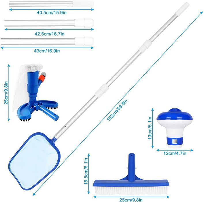 Kit de manutenção de piscina GAFILD, 6 peças, novo