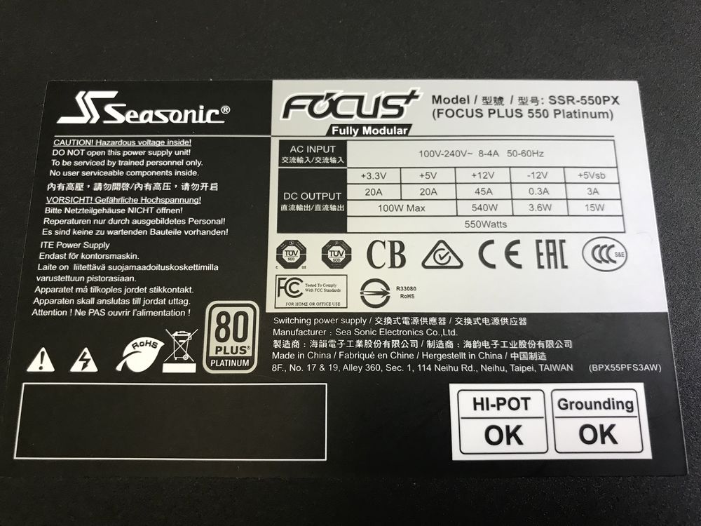 Блок питания Seasonic Focus Plus Platinum 550w