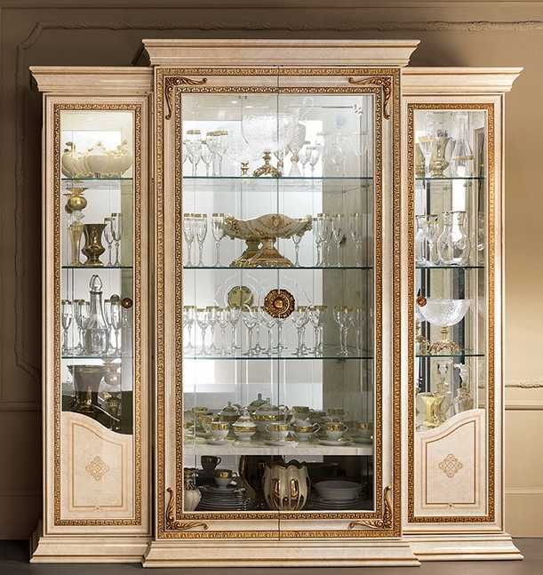 Włoskie meble witryna barek szafa stół ława antyk złote złoty 40tyś