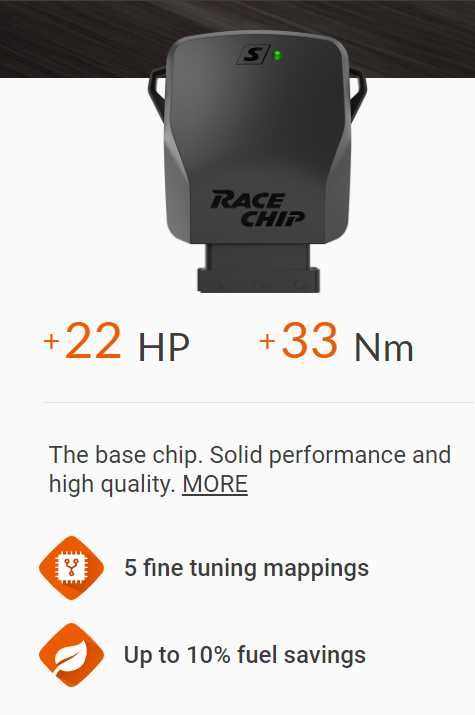 Racechip S para motor 2.0 TDI 116 HP > aumento potencia +22cv e +33Nm