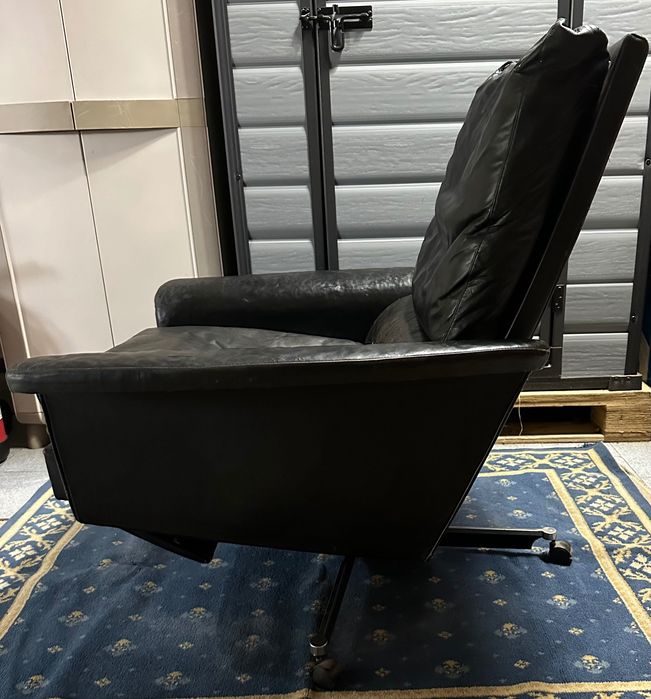 Cadeirão reclinável em pele 1960-70s alemanha