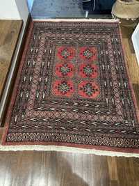 Tapete oriental bukhara feito à mao, em lã,original,lavado.150x110