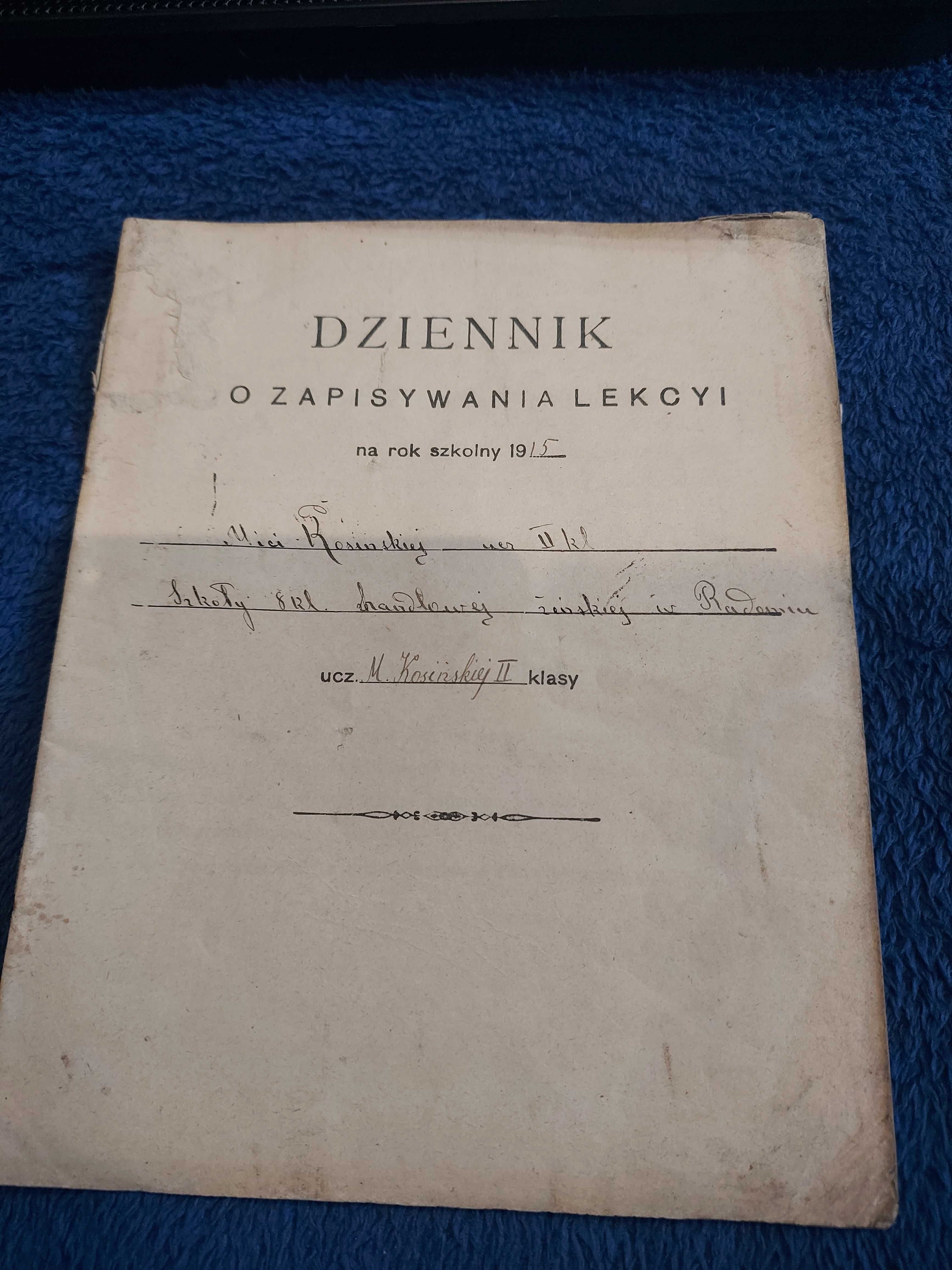 Dziennik Lekcji Radom 1915r