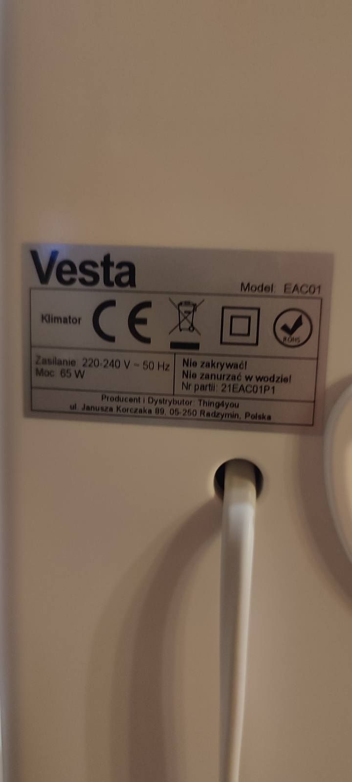 Klimatyzator Vesta jak nowy, gwarancja!