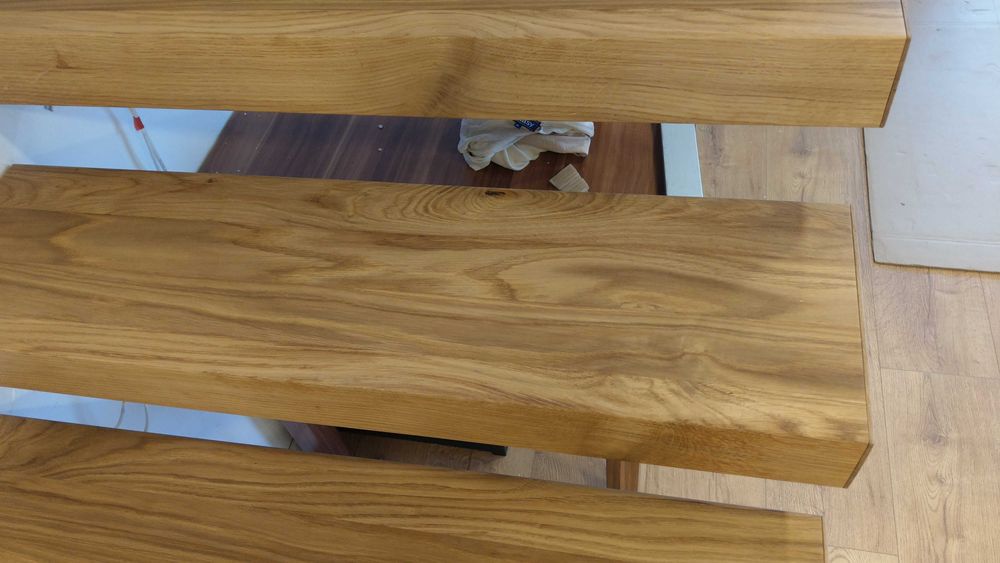 Stopnie dębowe Schody Półkowe Wspornikowe na konstrukcje