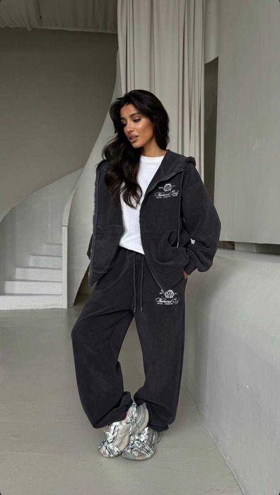 Жіноче зіп худі та штани оверсайз — БЕЗ ПЕРЕДПЛАТ — XXS, XS, S, M, L