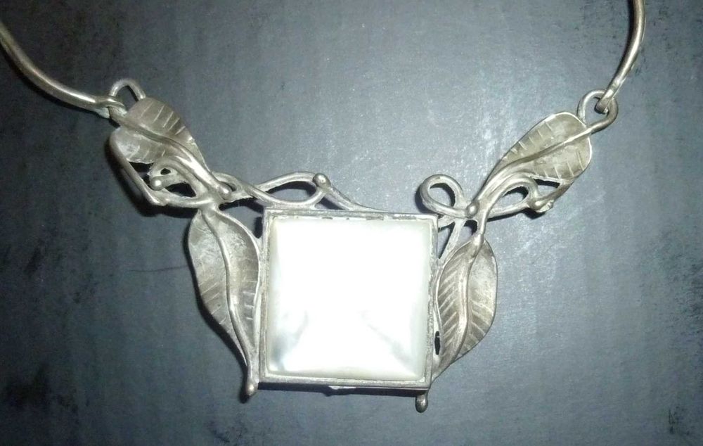 naszyjnik srebro i masa perłowa