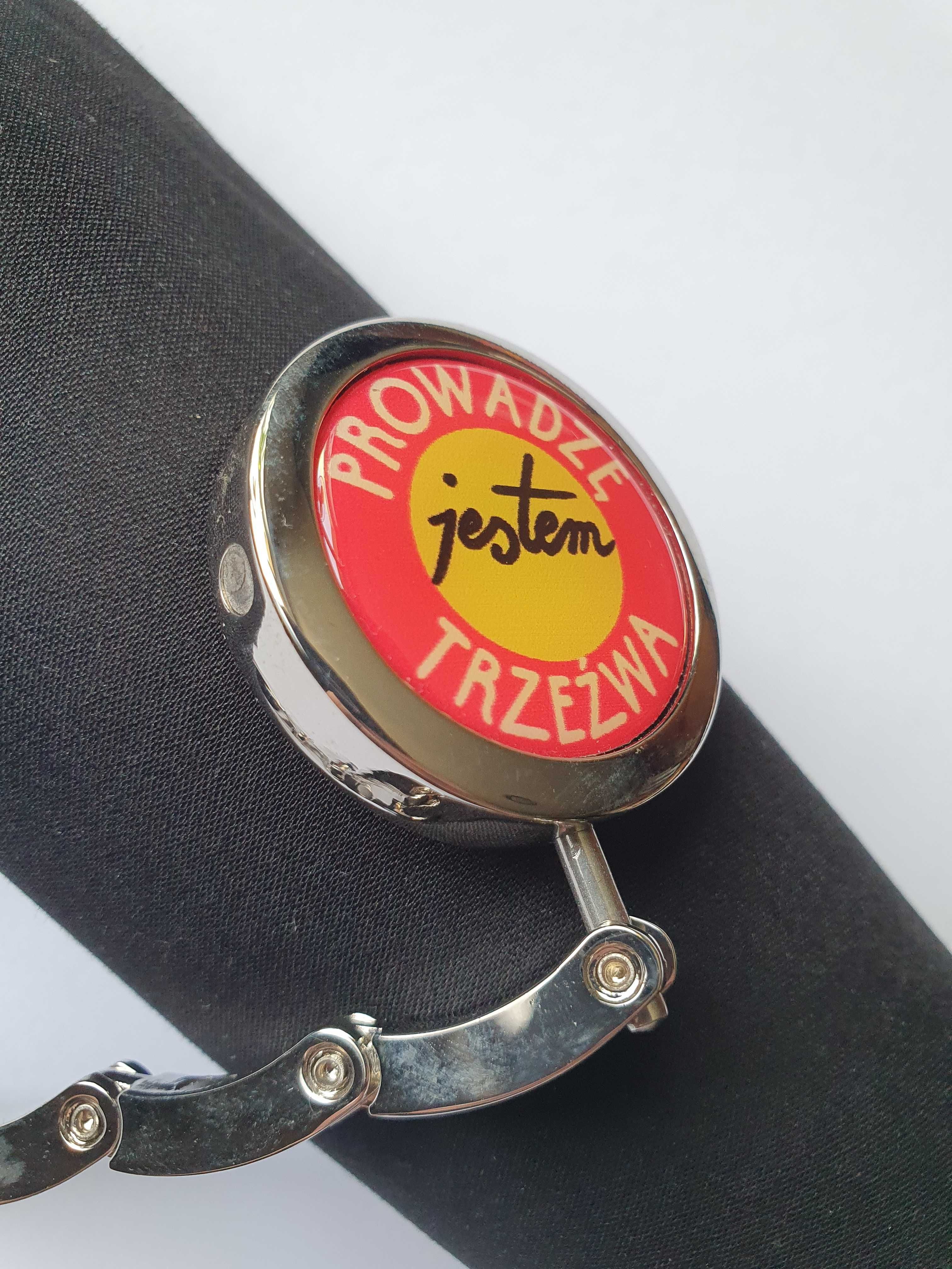 Wieszak na torebkę. Wieszaczek na stół, Prowadzę. Jestem trzeźwa