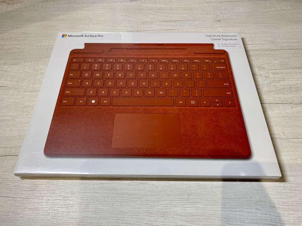 Microsoft Surface Pro 8 9 X Type Cover Alcantara Poppy Red /NEW