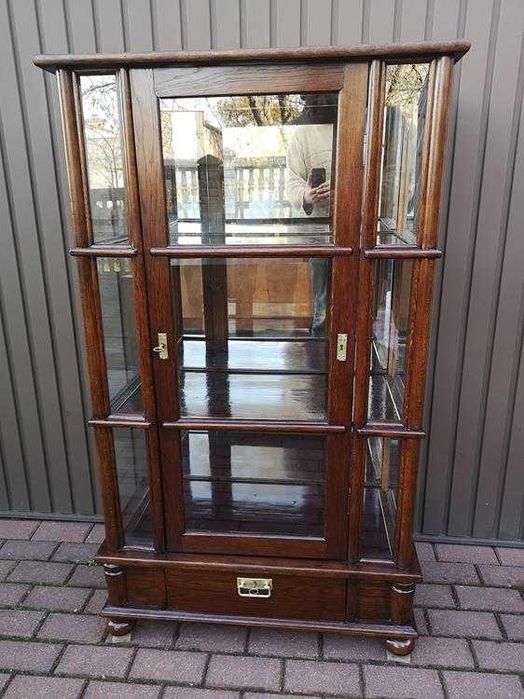 Witryna Serwantka Dębowa Unikat Politura Stara Antyk Po Renowacji