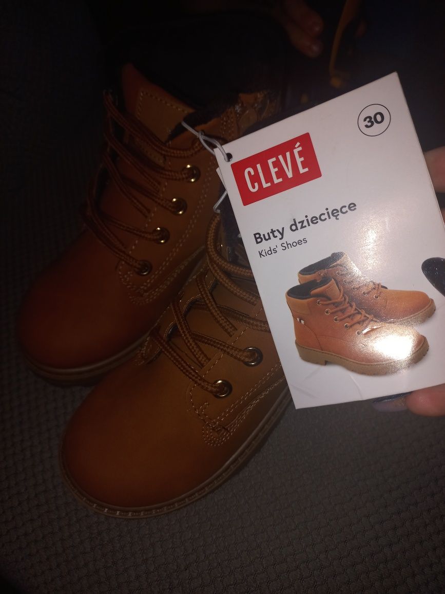 Buty kamasze trzewiki 30  ocieplane brąz