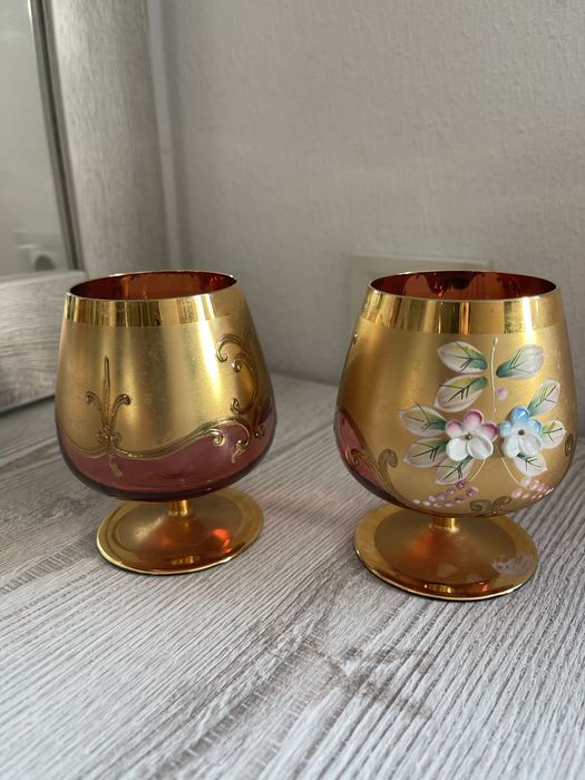 Ваза з бокалами зі скла Bohemia