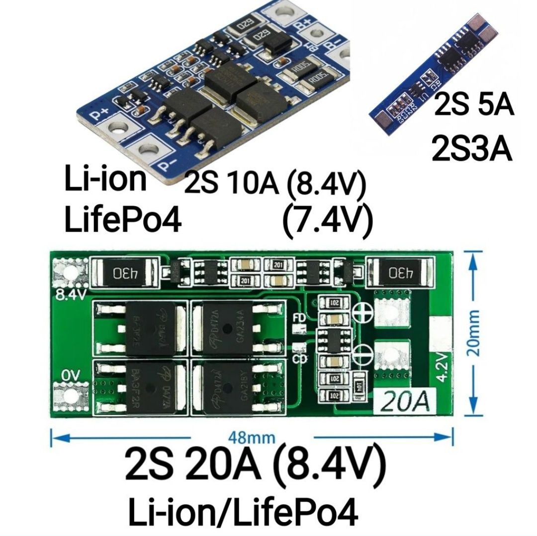 BMS 2S 10A/2S 20A (Li-ion/LifePo4)