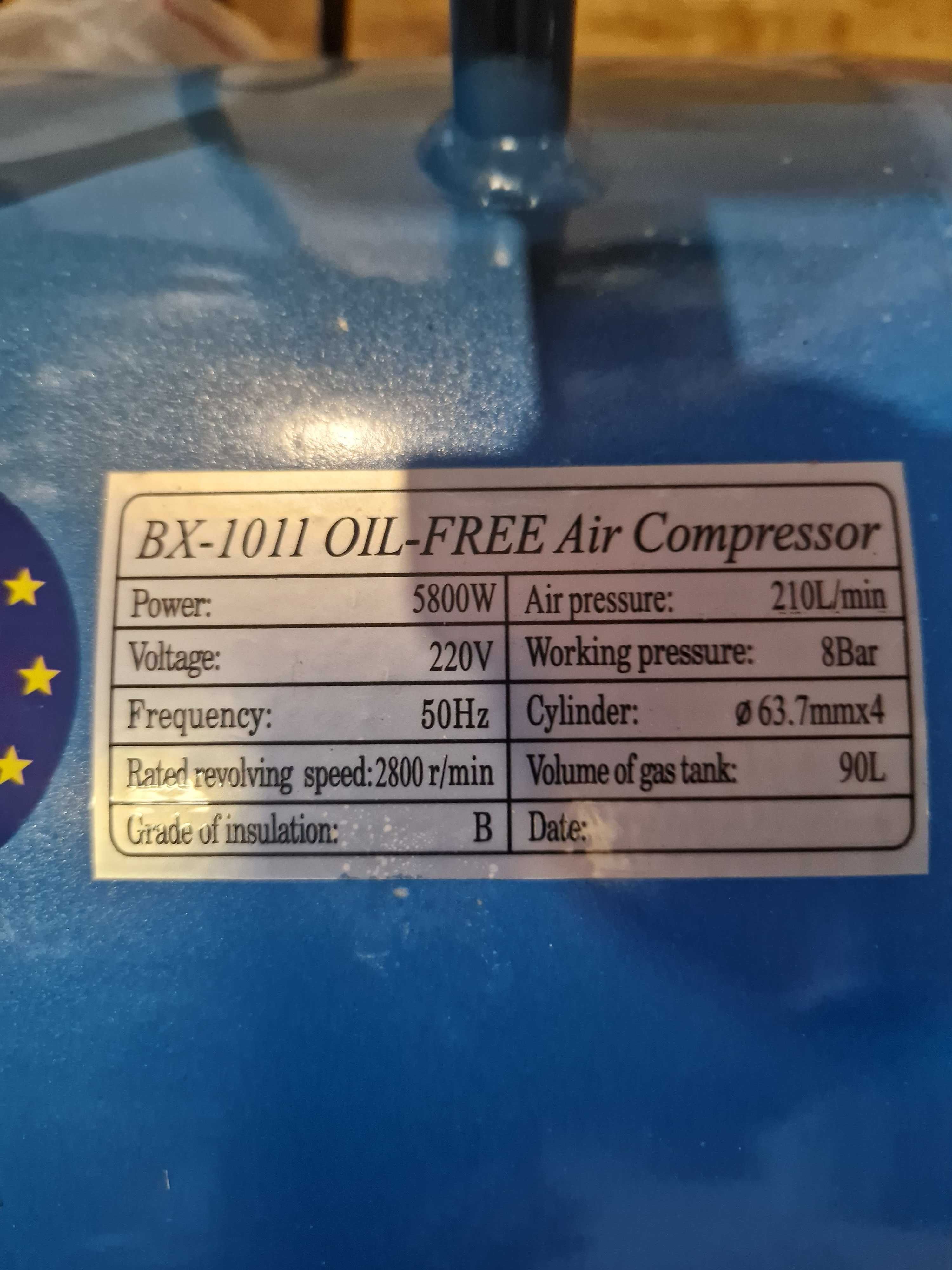 Kompresor bezolejowy 90L 4 tłoki bx-1011 Boxer 210 l/min