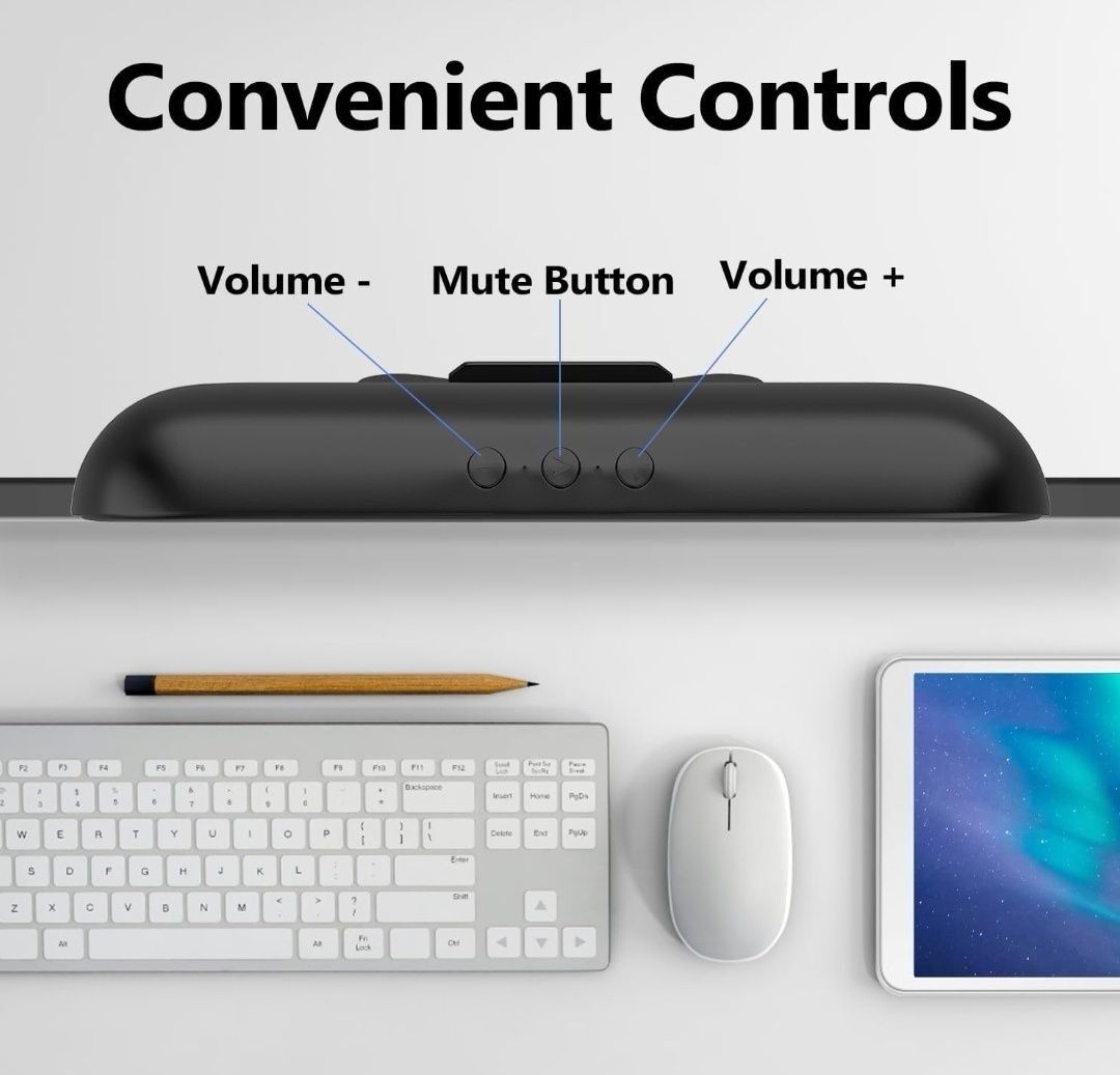 Głośnik USB ZETIY Soundbar, głośnik monitorujący do komputera, przenoś