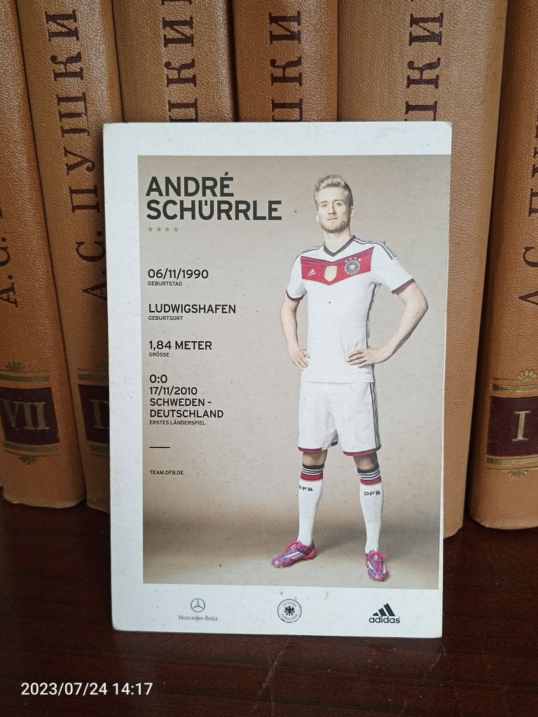 André Schürrle Футбол Автограф Чемпіон Світу FIFA 2014 Chelsea Bundesl