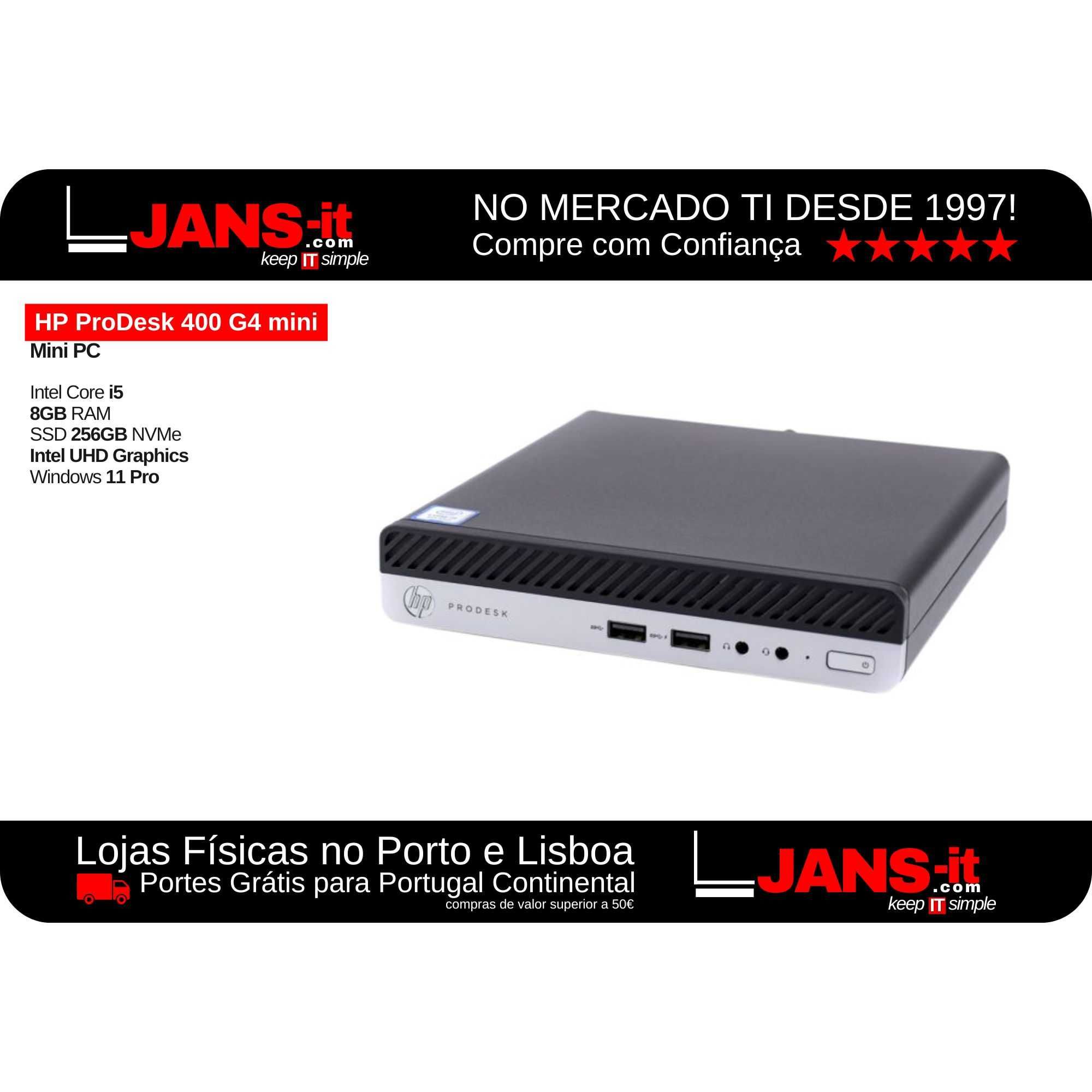 Mini PC HP ProDesk 400 G4 mini i5-8500T | 8GB | SSD 256GB | Win 11 Pro