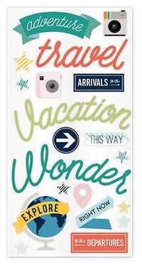 Autocolantes com relevo para Scrapbooking - VIAGENS