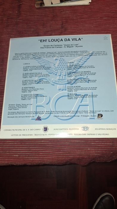 Vozes ao Luar eh louça da vila lp Açores folk raro s Miguel vila campo