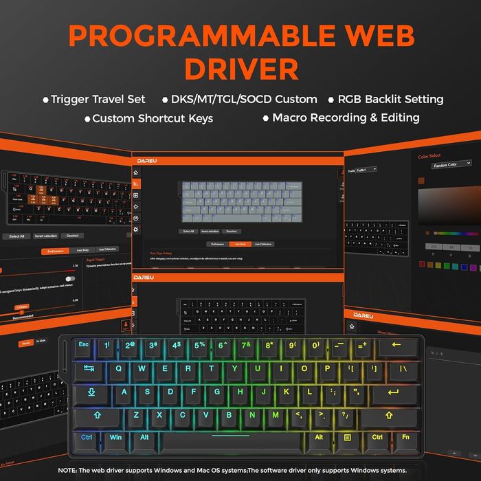 Iгрова магнітна клавіатура DAREU EK60 HE