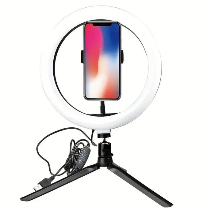 Anel de luz Led 10 polegadas (com suporte para telemóvel)